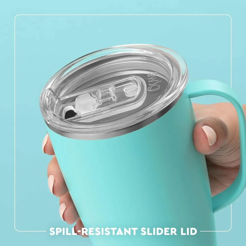 Swig Life 18oz Travel Mug, Insulated Tumbler with Handle and Lid, Cup Holder Friendly, Dishwasher Safe, Stainless Steel, Travel Coffee Cup (Caliente)