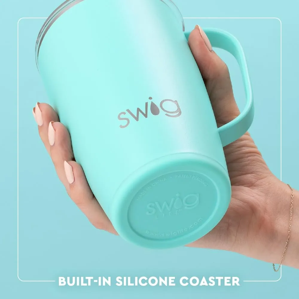 Swig Life 18oz Travel Mug, Insulated Tumbler with Handle and Lid, Cup Holder Friendly, Dishwasher Safe, Stainless Steel, Travel Coffee Cup (Caliente)