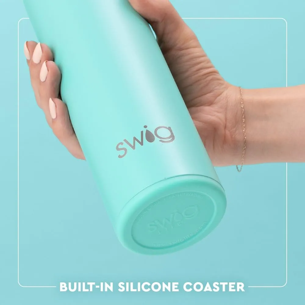 Swig Life 20oz Insulated Water Bottle, Travel Water Bottle with Straw and Lid, Cup Holder Friendly, Stainless Steel (Golf Ball)