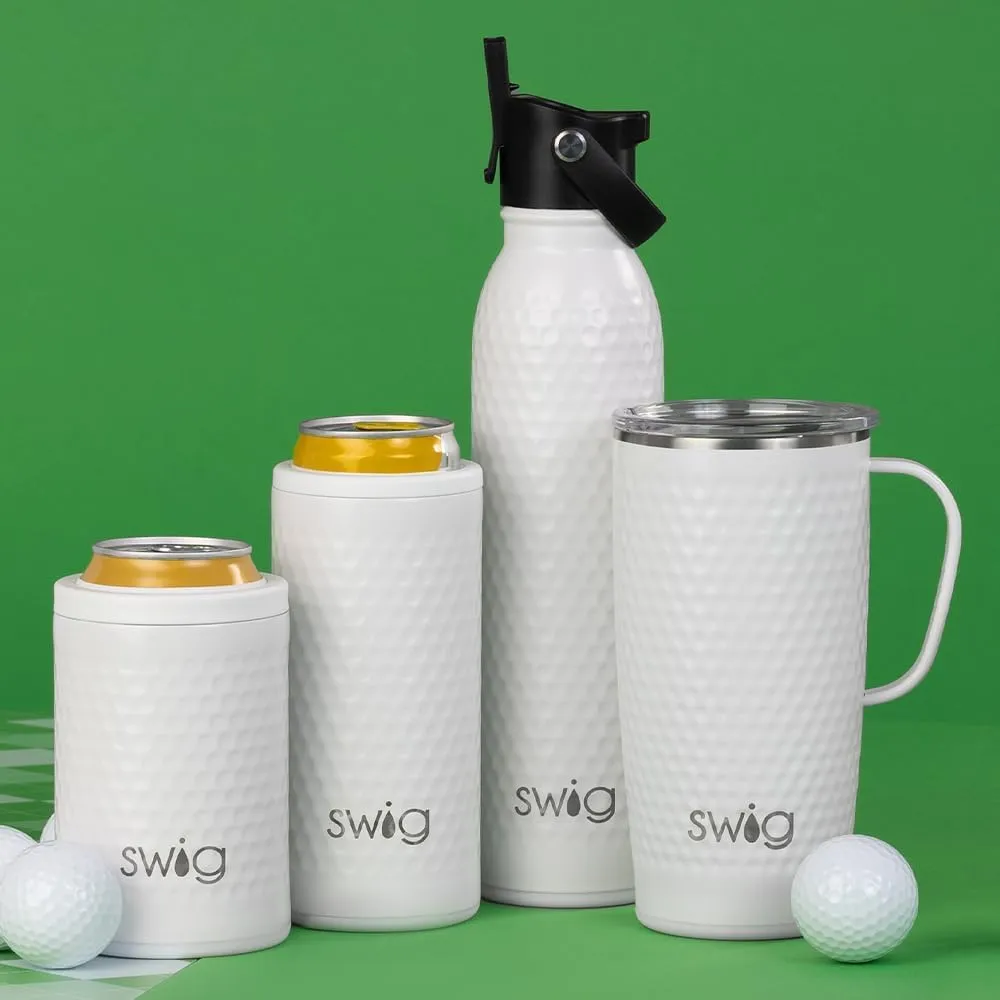 Swig Life 20oz Insulated Water Bottle, Travel Water Bottle with Straw and Lid, Cup Holder Friendly, Stainless Steel (Golf Ball)