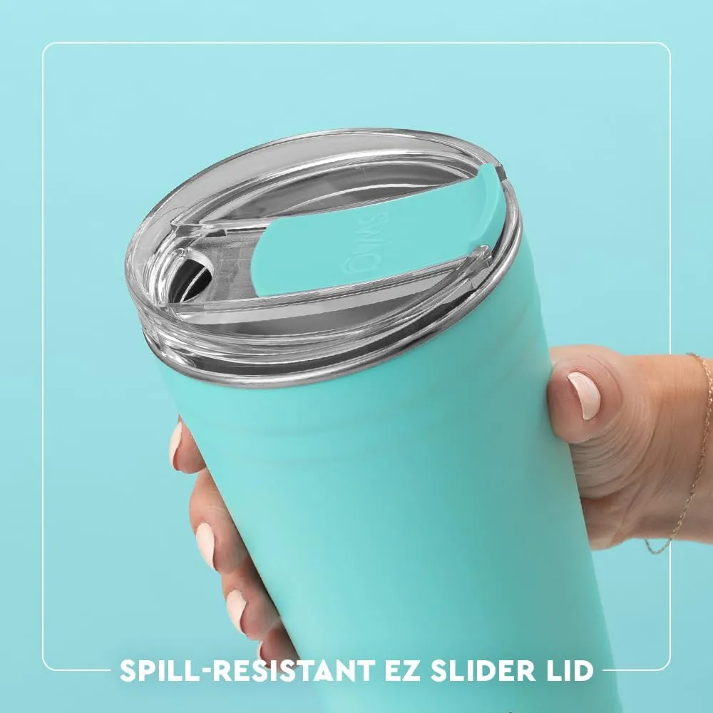 Swig Life 24oz Party Cup, Stackable Insulated Travel Coffee Tumbler with EZ Slider Lid, Cup Holder Friendly Travel Thermos, Stainless Steel 24 oz Tumbler, Reusable Coffee Mug (Navy)