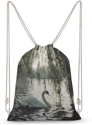 Swim in Water Drawstring Backpack for Women Men Drawstring Bag for Travel Swimming Sports Gym Bag