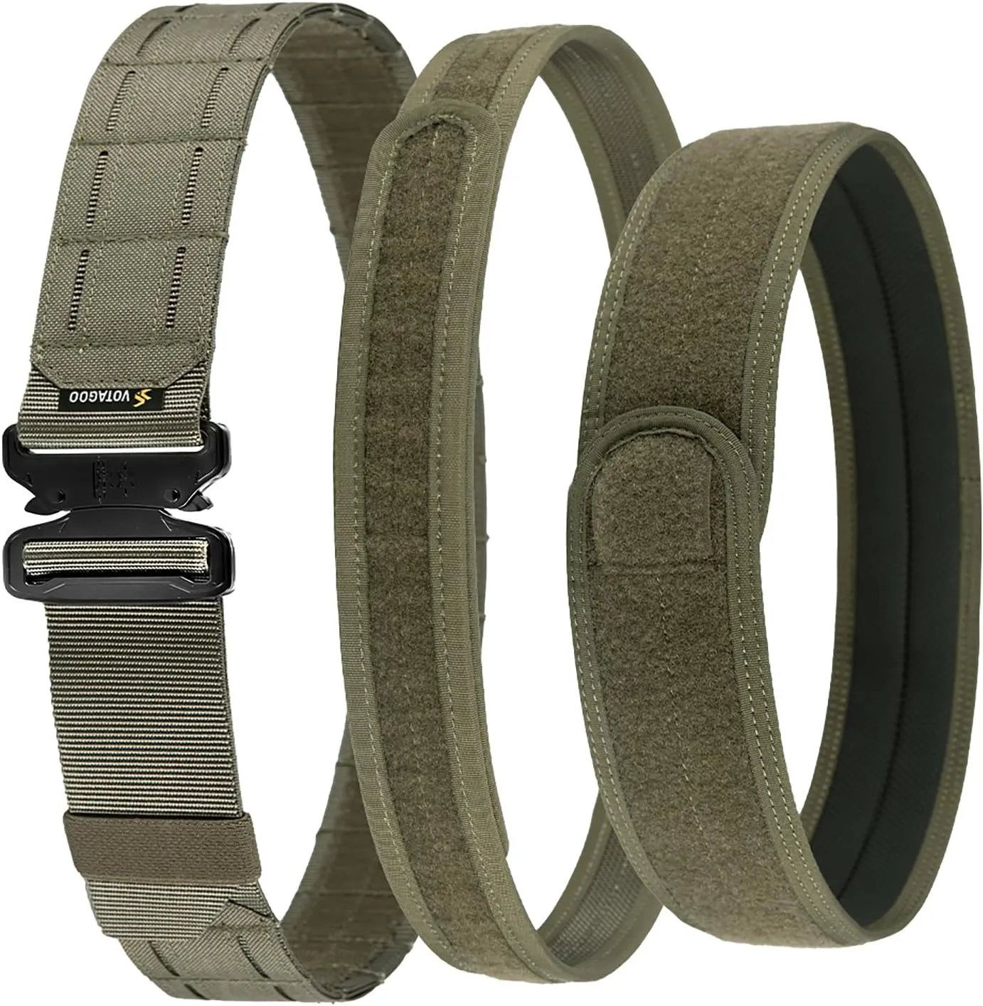 Tactical Battle Belt with Quick Release Buckle MOLLE System, Heavy Duty Gun Holster Belt