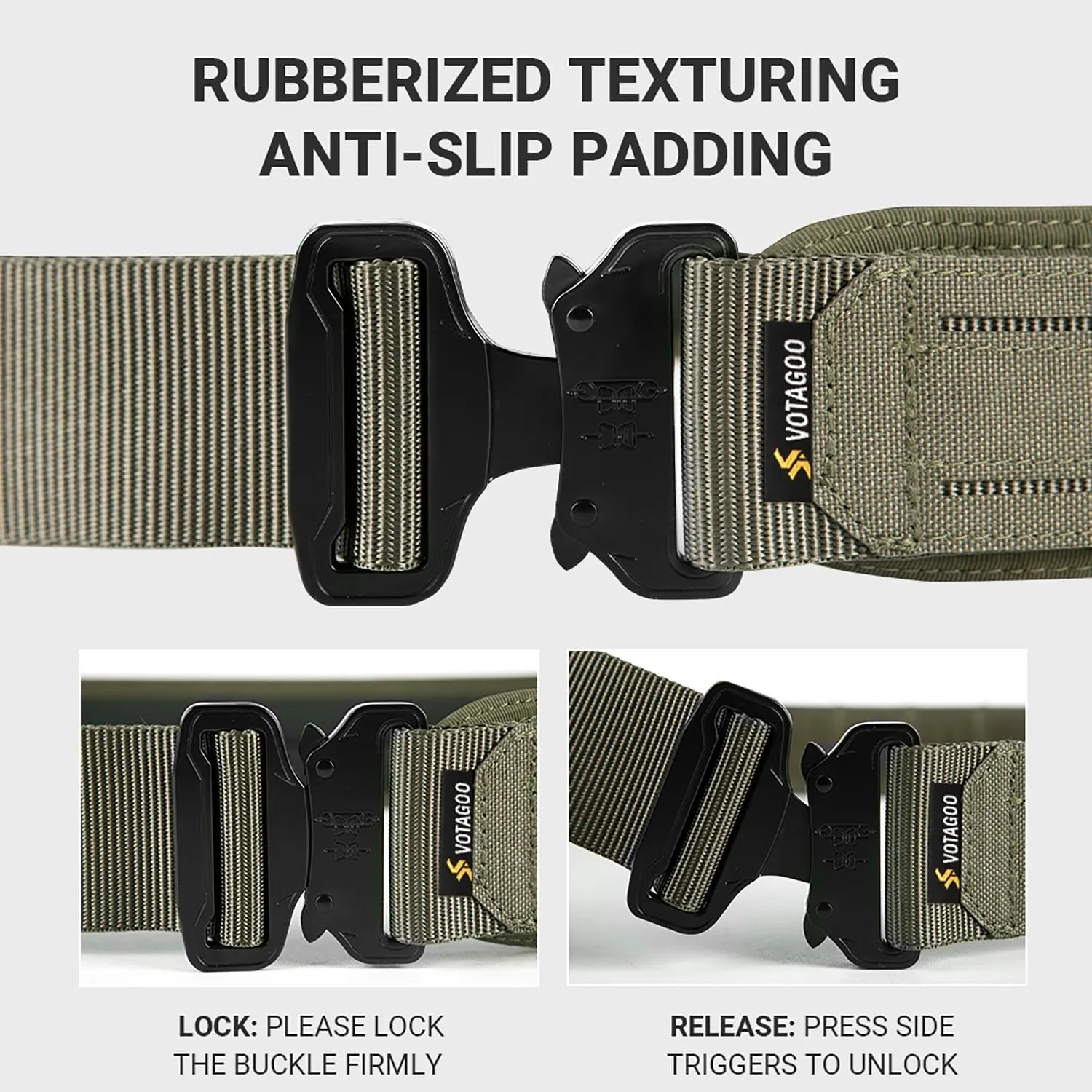 Tactical Battle Belt with Quick Release Buckle MOLLE System, Heavy Duty Gun Holster Belt