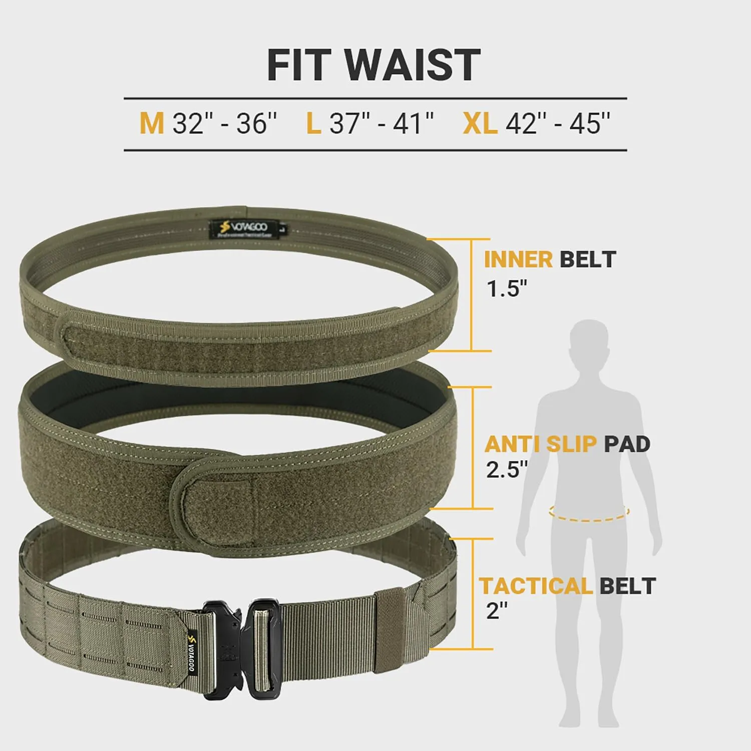 Tactical Battle Belt with Quick Release Buckle MOLLE System, Heavy Duty Gun Holster Belt