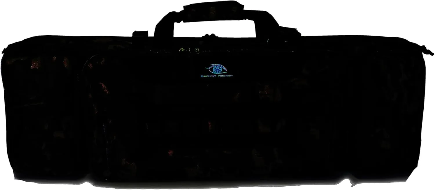 Tactical Double Gun Rifle Bag Backpack case with Handgun Pistol compartment, Lockable Zippers, Padded Carry Straps, 36 inch. (Black), BPbg1