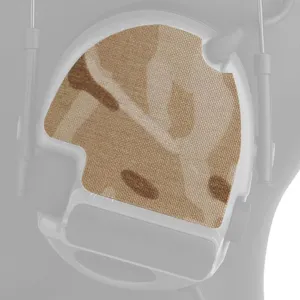 Tactical Headset Camo Hook Loop Patches Compatible for Peltor Comtac II/III/V/VI as PTT U-174/U Cable Ties Routing Organizer, Headset Mod Camouflage Kit (MCAD)
