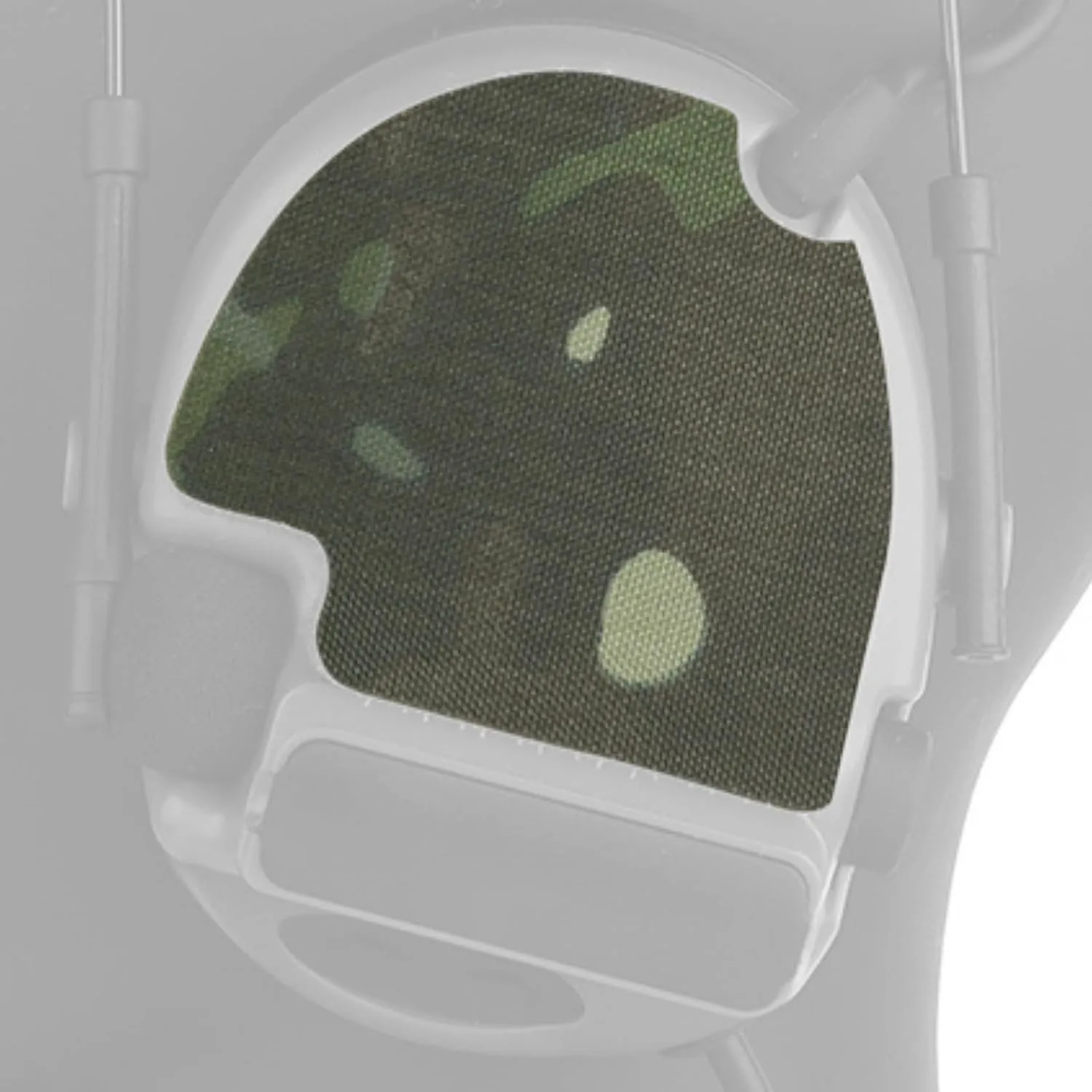 Tactical Headset Camo Hook Loop Patches Compatible for Peltor Comtac II/III/V/VI as PTT U-174/U Cable Ties Routing Organizer, Headset Mod Camouflage Kit (MCTP)
