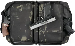 Tactical Pistol Case, Padded Handgun Firearm Case Double Shooting Gun Range Duffle Bag with Multiple Magazine Slots for Hunting Shooting Outdoor Activities