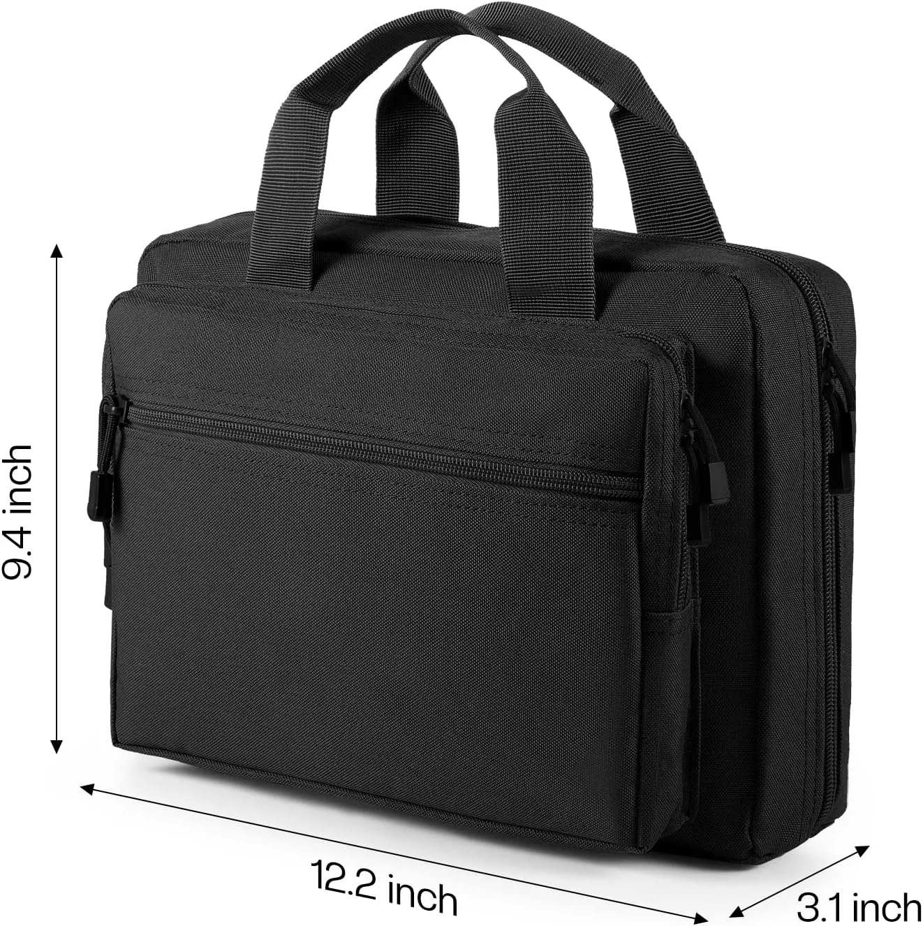 Tactical Pistol Case, Padded Handgun Firearm Case Double Shooting Gun Range Duffle Bag with Multiple Magazine Slots for Hunting Shooting Outdoor Activities