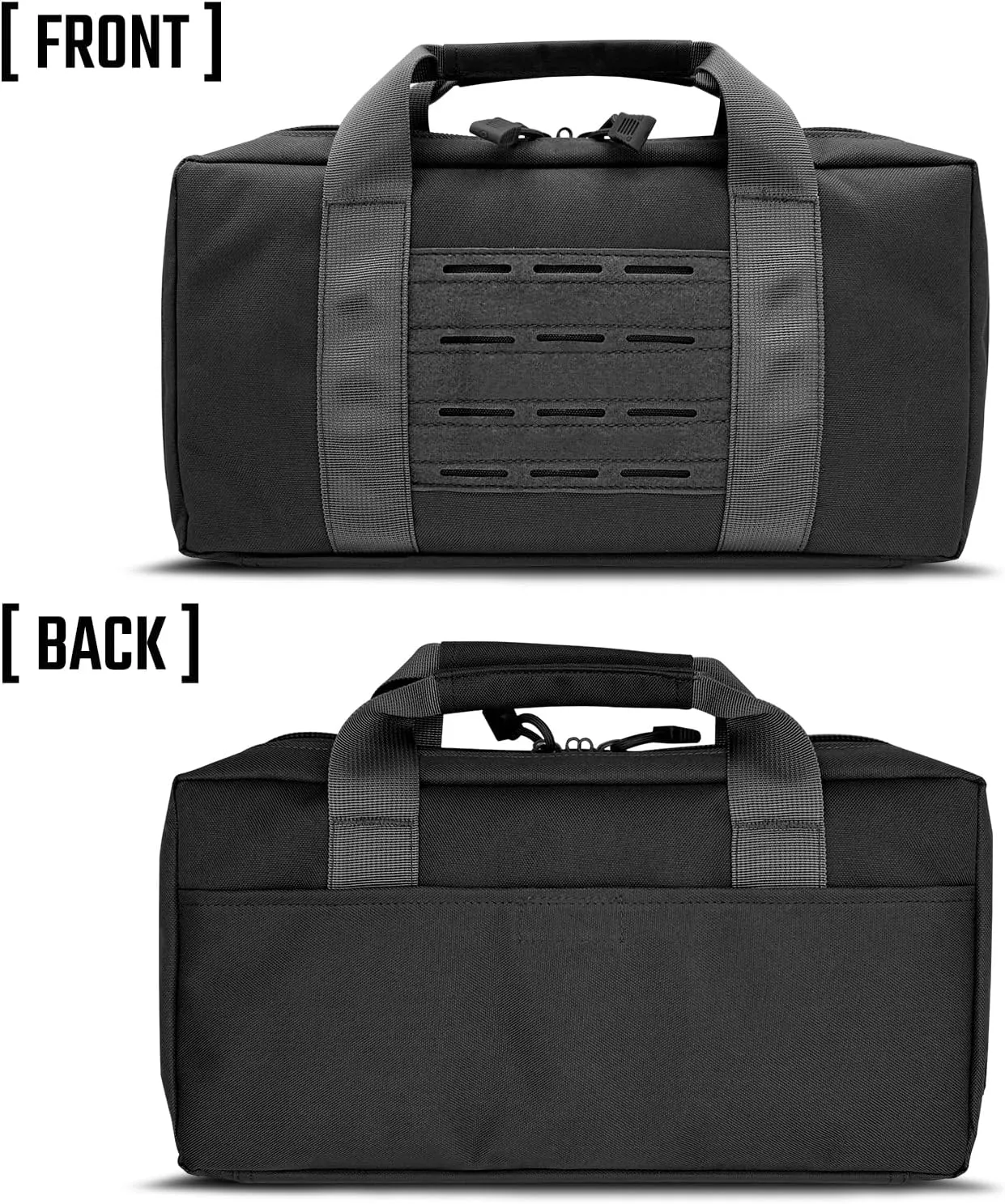 Tactical Pistol Soft Case, Padded HandGun Bag Gun Case Pistol Pouch Holds 10x Single/Double Stack Magazines
