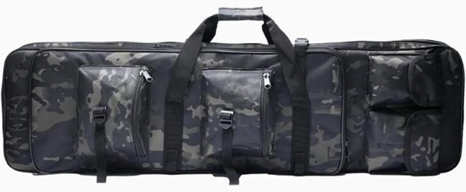 Tactical Rifle Bag Backpack, Soft Double Rifle Bag, Portable Long Rifle Bag, with Lockable Zipper and Backpack Strap, for Firearm Storage and Transportation
