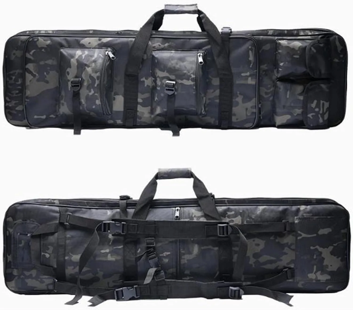 Tactical Rifle Bag Backpack, Soft Double Rifle Bag, Portable Long Rifle Bag, with Lockable Zipper and Backpack Strap, for Firearm Storage and Transportation