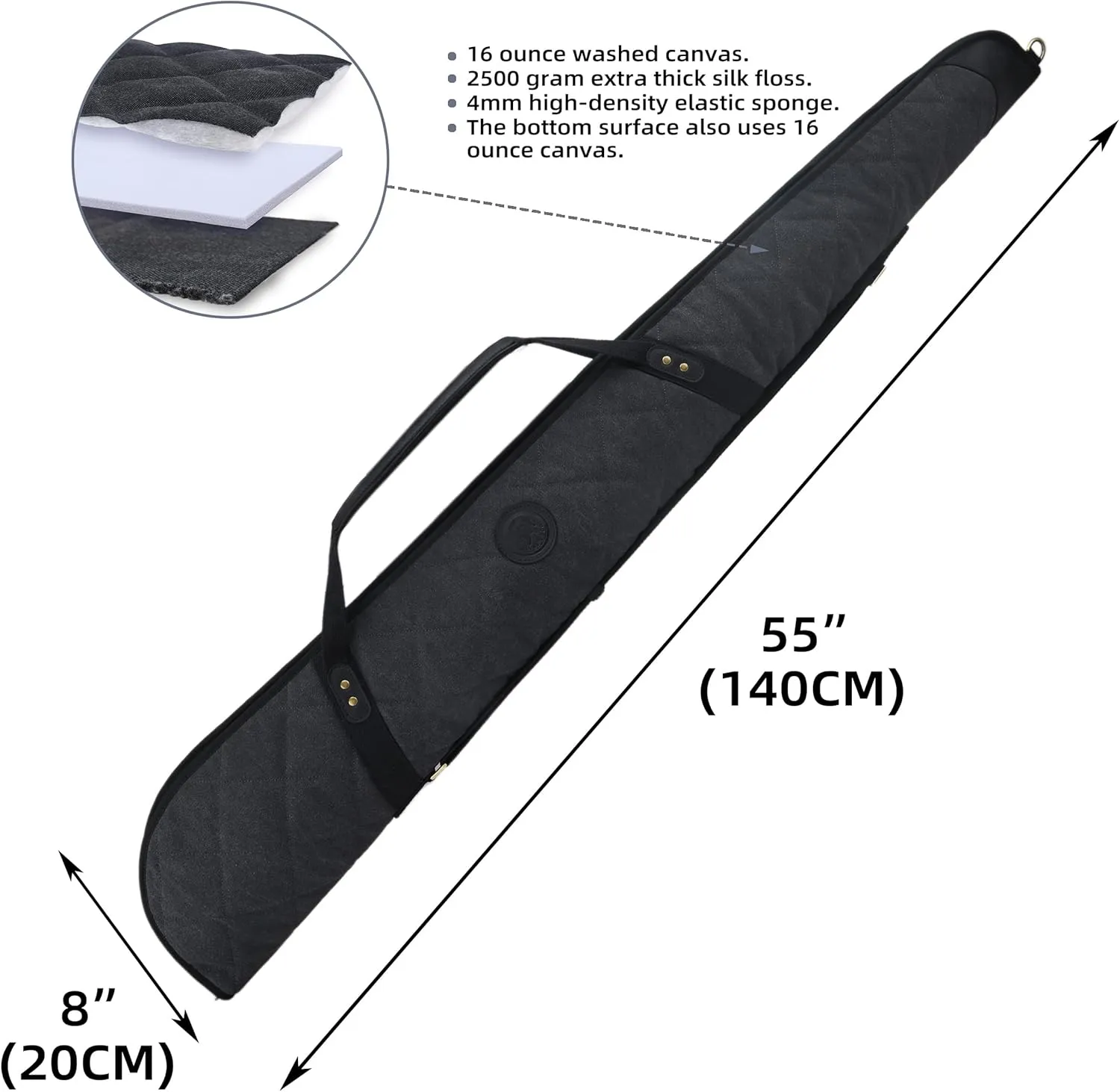 Tas Trost Scoped Rifle Soft Case 41“& 55” Long Gun Bag, Canvas Leather Shotgun Case Protector