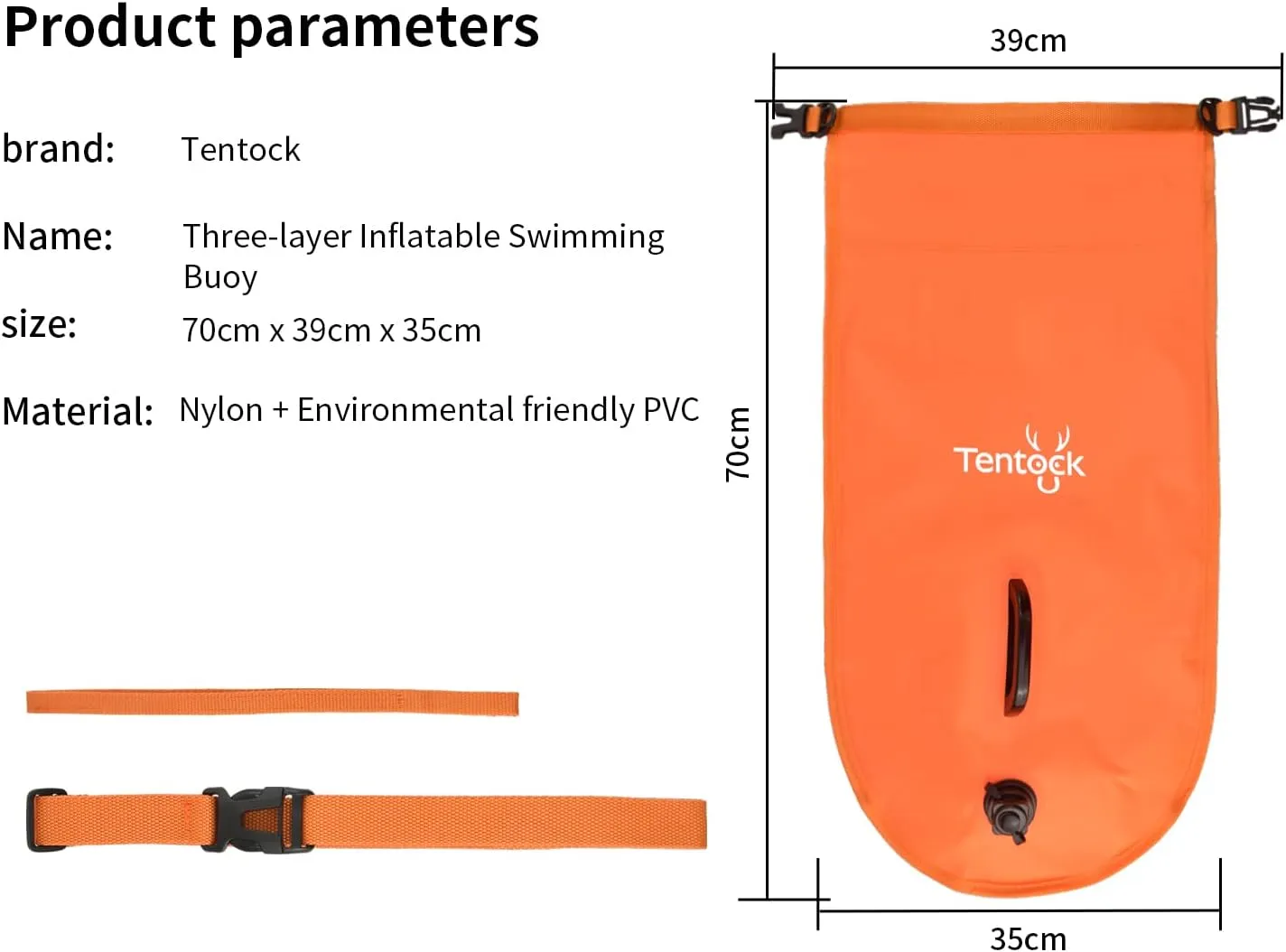 Tentock Swim Buoy Swimming Tow Float Dry Bag 28L with Adjustable Belt High Visibility for Open Water Swimmers, Triathletes