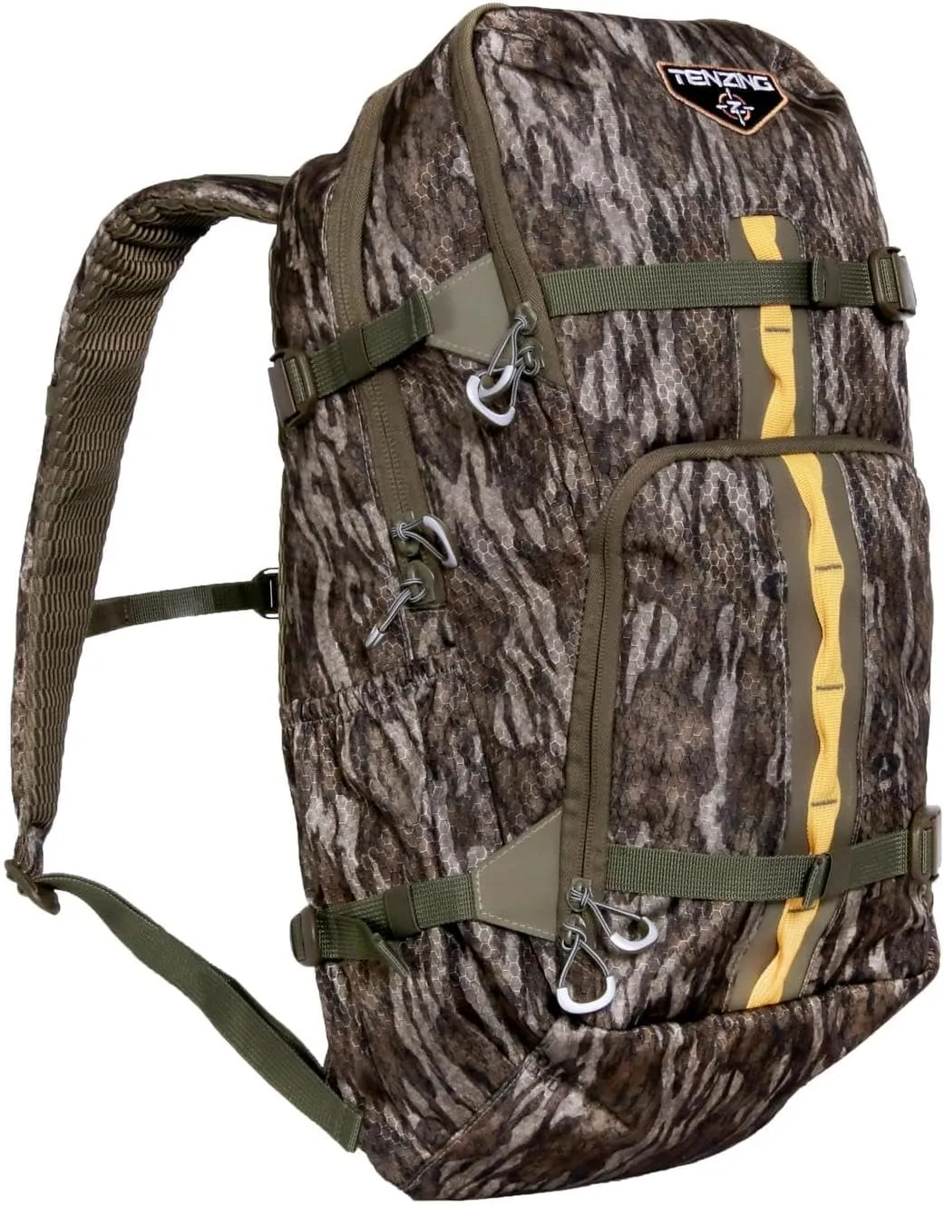 TENZING 1200 Whitetail Day Pack, Mossy Oak Bottomlands | Hydration Bladder Compatible Ultra-Durable Camo Hunting Backpack with 4 Compartments & 11 Pockets