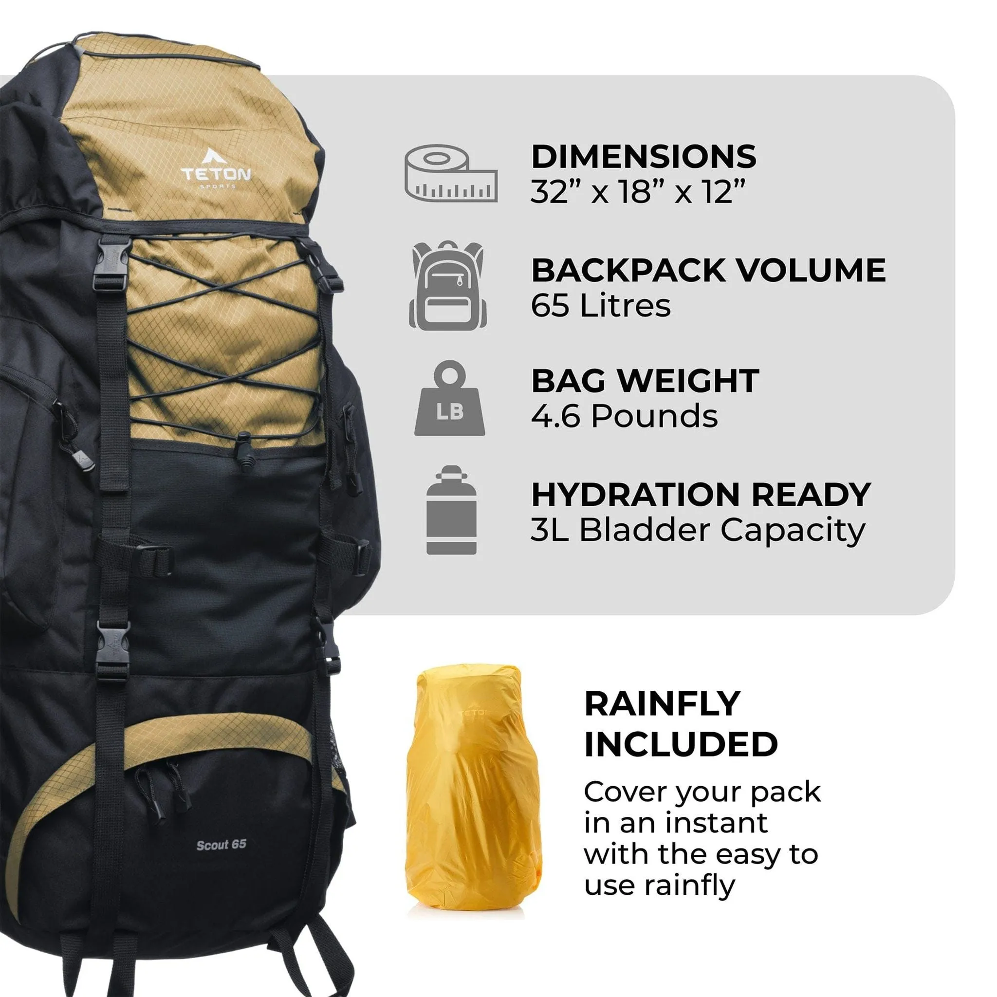 Teton Sports Scout 65l Backpack in Buck Brown