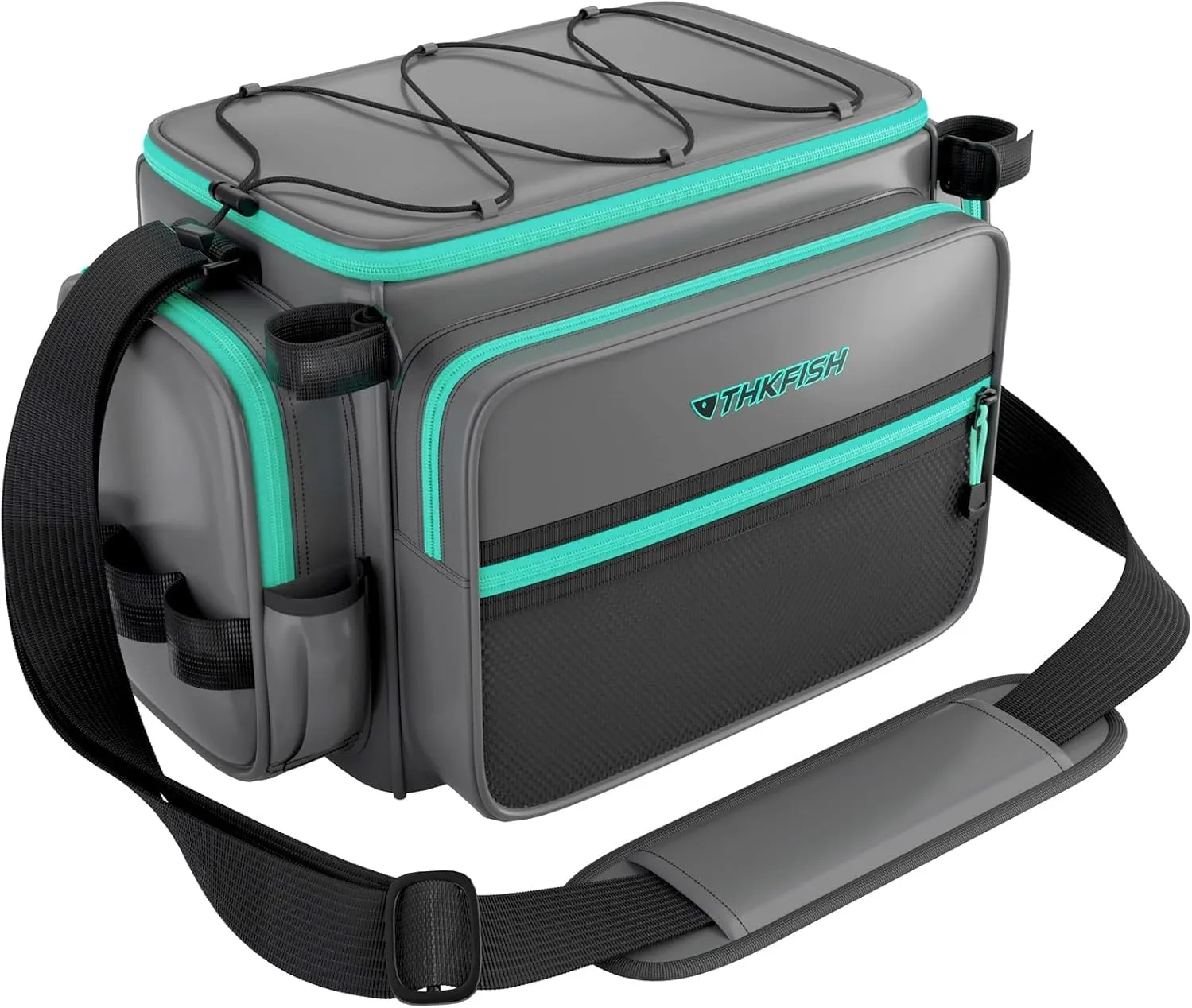 THKFISH Waterproof Fishing Tackle Bags, Saltwater Resistant Large Fishing Tackle Bag, 1000D PVC Waterproof Fishing Gear Storage Store 3600 3700 Trays