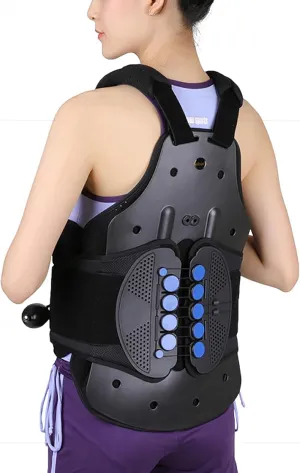 Thoracic Full Back Brace, Back Brace with Bracket and Double Airbag, Adjustable Pulley System Lumbar Support Belt, for Herniated Disc Pain Relief, Spine Stenosis, S