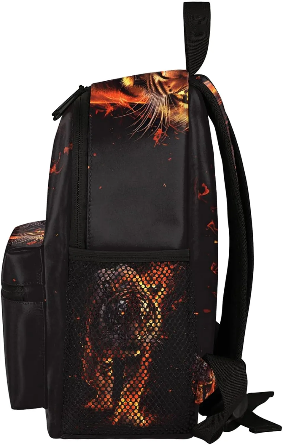 Tiger Fires Personalized Backpack Bag with Name Lightweight Custom Shoulder Bags Waterproof Casual Backpacks Travel Laptop Bag for Work Picnic 12in
