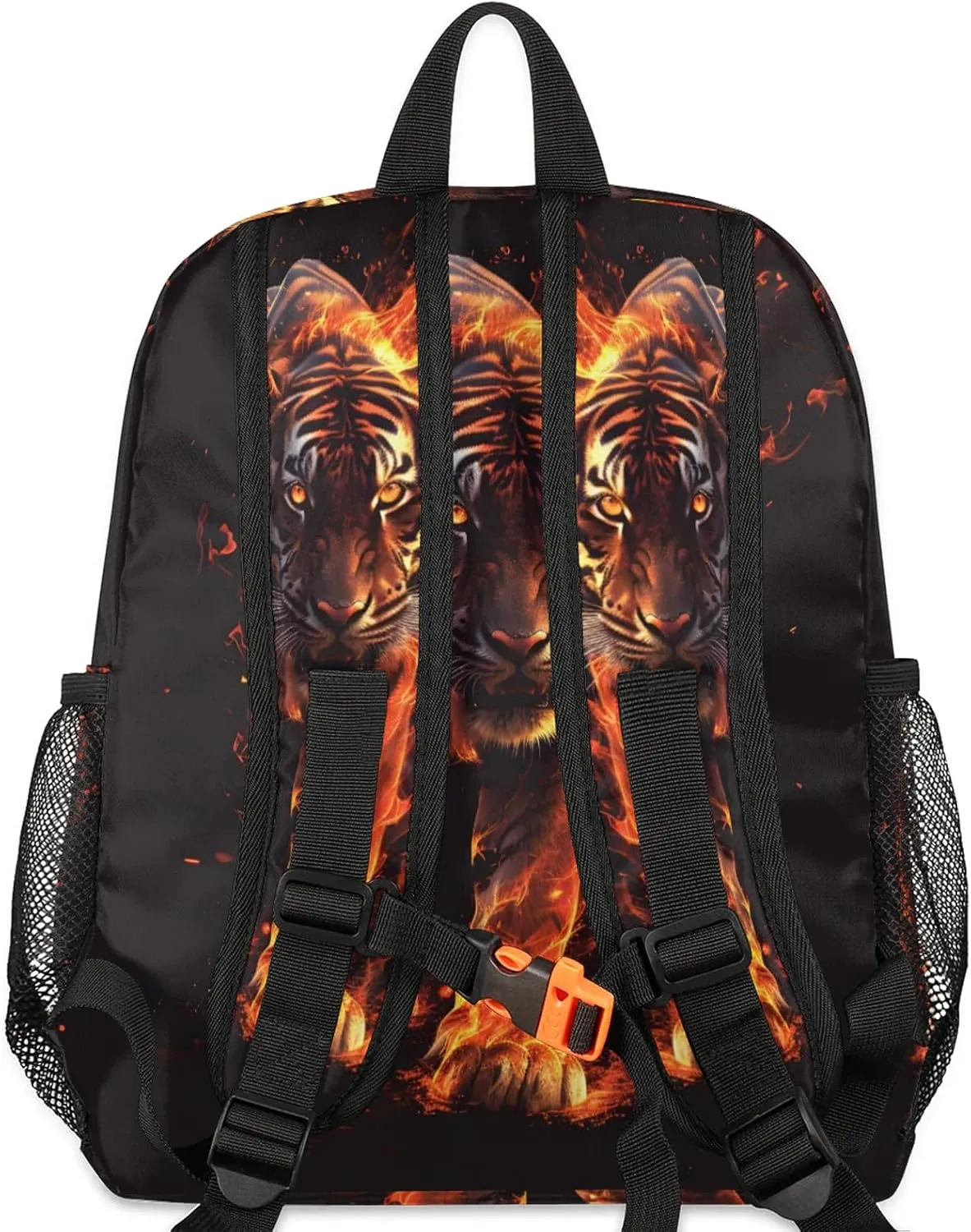 Tiger Fires Personalized Backpack Bag with Name Lightweight Custom Shoulder Bags Waterproof Casual Backpacks Travel Laptop Bag for Work Picnic 12in