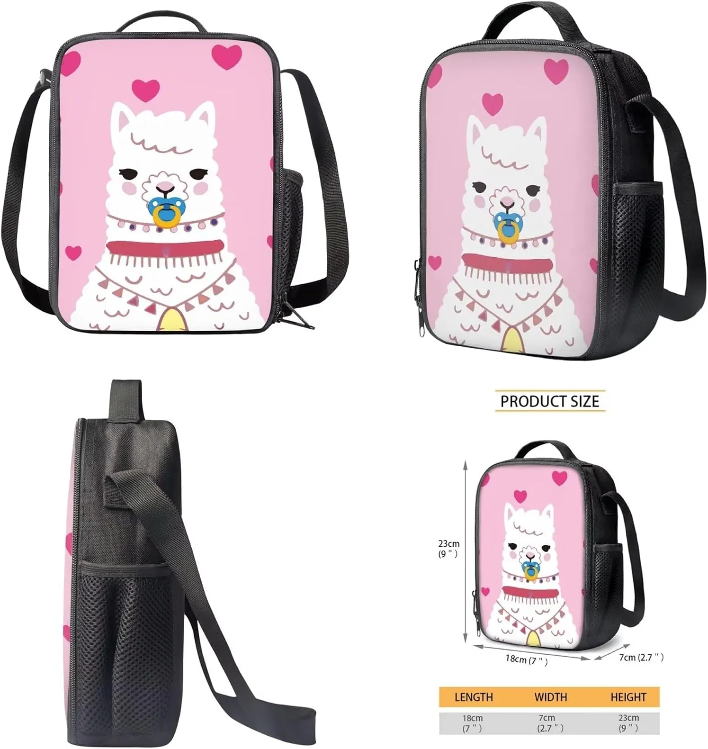 TOADDITDO Alpaca Backpacks Cute for 8 Year Old Girls Preppy School Bag Set with Lunchbox and Pencil Case Elementary School Large Bookbags Large Capacity Travel Duffel Bag Laptop Backpacks Daycare Bag