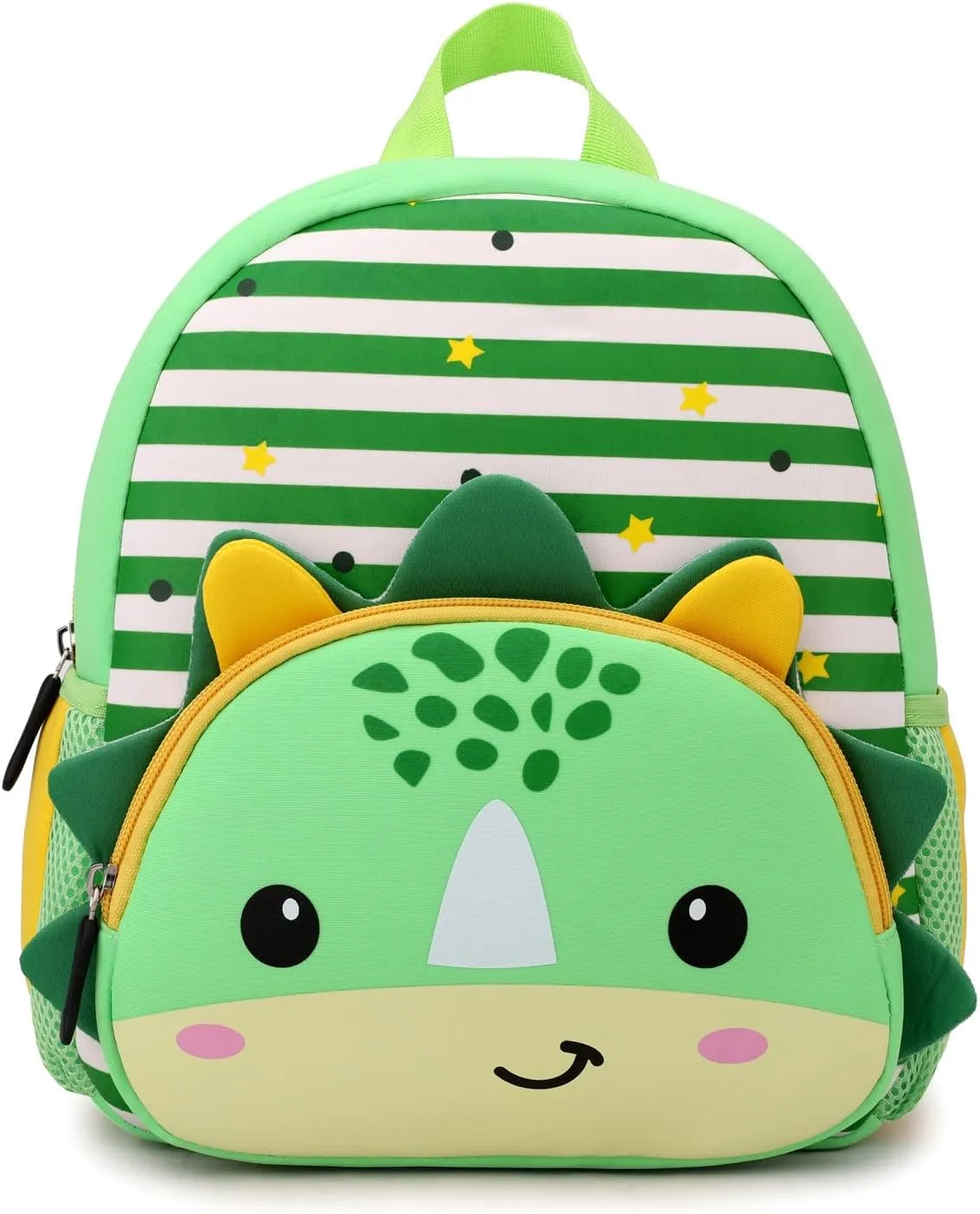 Toddler Backpack Neoprene Zoo Kids Casual Backpack Water Resistance Kindergarten Preschool Bags for Little Boys Girls (Dinosaur Green)
