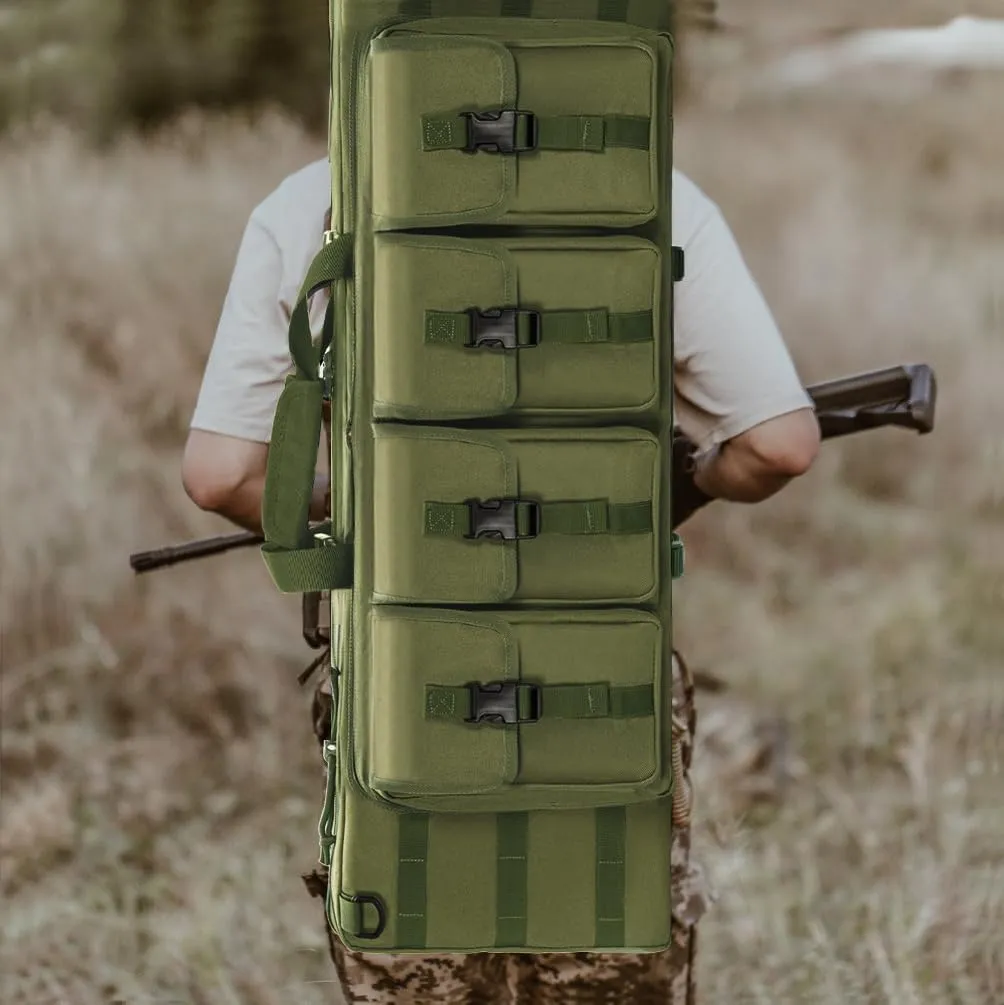 TORIBIO Double Rifle Case Soft Bag 34" 36" 42" 48'' 51“ 55” Gun Case Tactical for Rifle Pistol Firearm Storage, Transportation and Hunting Shooting Range, Rifle Backpack