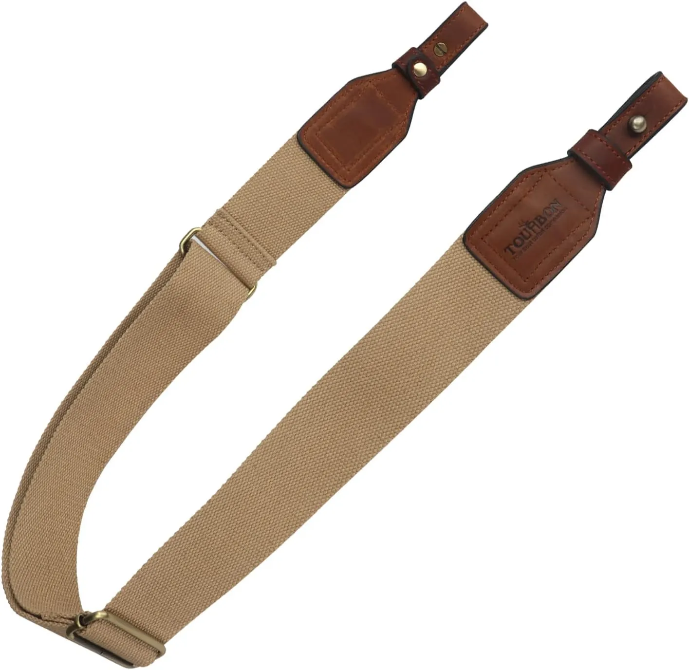 TOURBON Shooting Comfortable Rifle Sling Gun Carrying Strap with Swivel Cotton Webbing with Leather