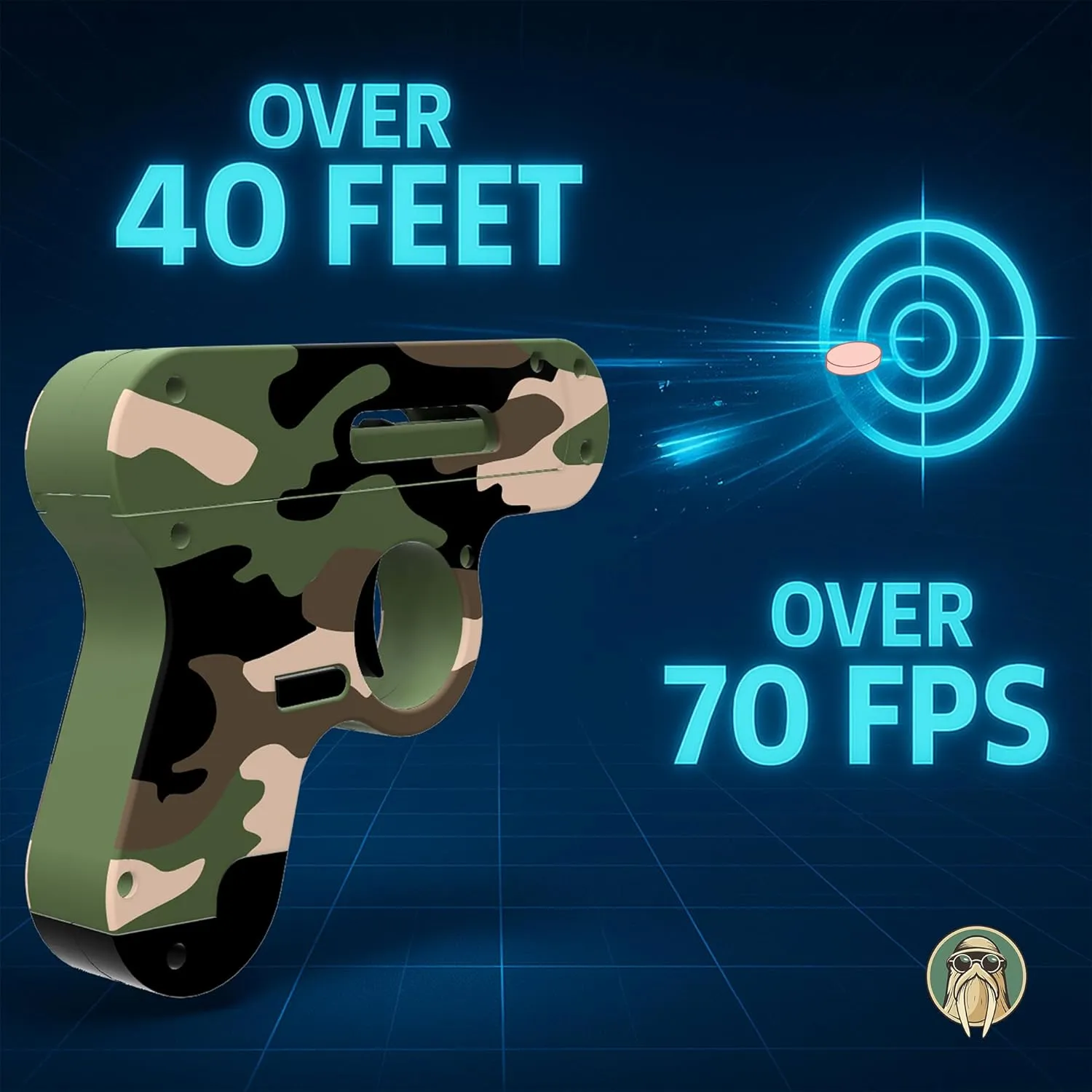 Toy Gun That Shoots Candy - The Smartee Shooter - Shoots Fast and Far - Over 40 feet & Over 70 fps. Working Magazine & Slide. 5 Packs of Candy & 20 Pieces of Plastic Ammo. (Arctic Camo)