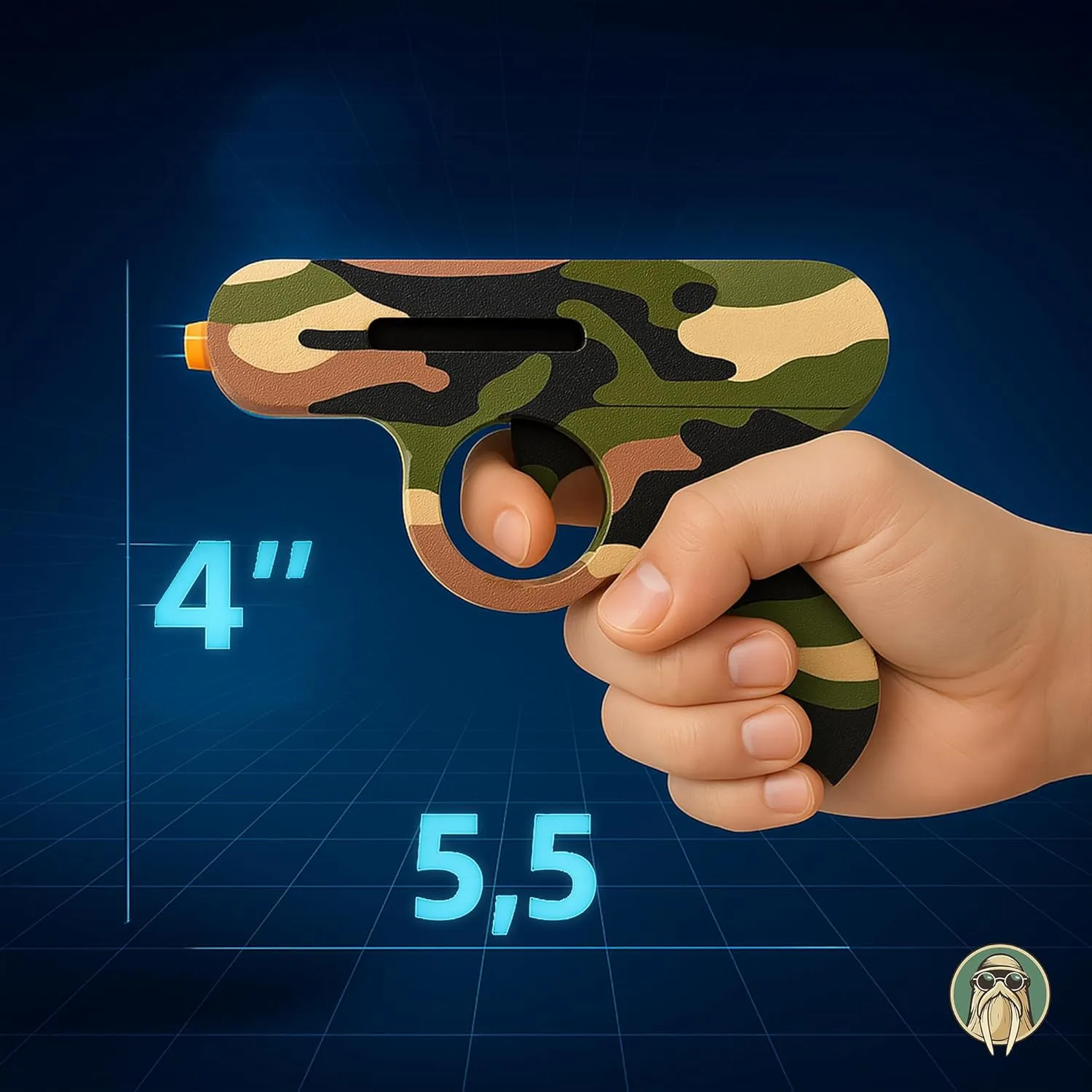 Toy Gun That Shoots Candy - The Smartee Shooter - Shoots Fast and Far - Over 40 feet & Over 70 fps. Working Magazine & Slide. 5 Packs of Candy & 20 Pieces of Plastic Ammo. (Arctic Camo)