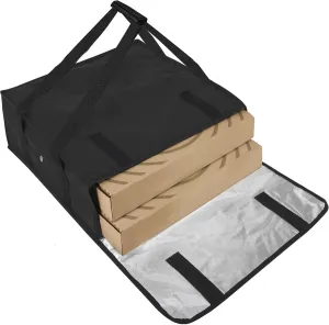Trail maker Pizza Bags for Delivery Insulated Bag 2 Pizza Food Delivery Bag 20x20x6 Food Bag for Personal and Professional Use (Black)