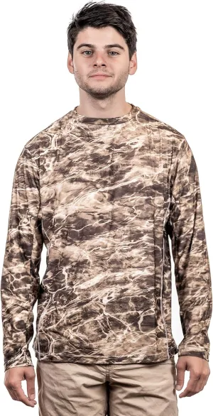 TrailCrest UPF 50 Long Sleeve Men cAMO Fishing Shirts for Men | Mossy Oak 4 Ways Stretch Vented Performance Lightweight UV
