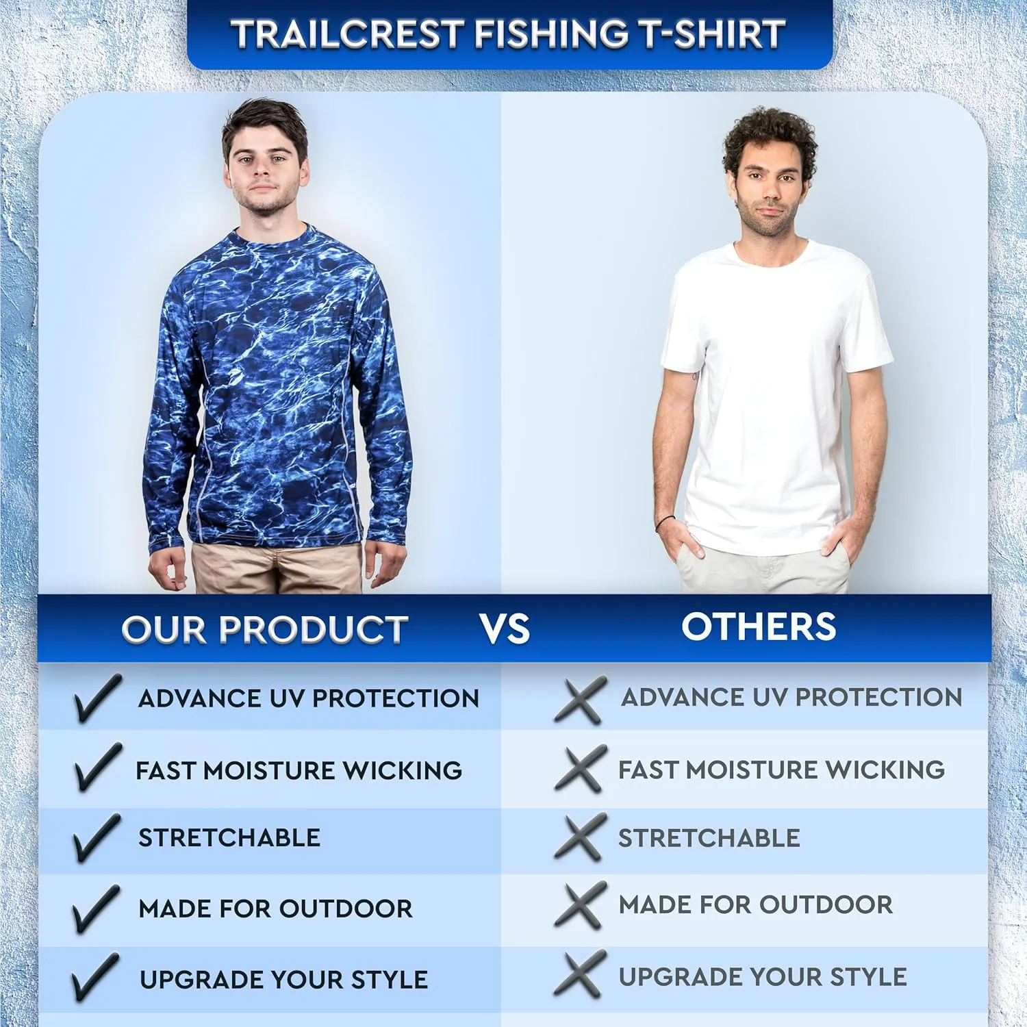 TrailCrest UPF 50 Long Sleeve Men cAMO Fishing Shirts for Men | Mossy Oak 4 Ways Stretch Vented Performance Lightweight UV