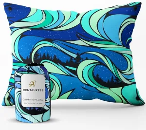 Travel & Camping Pillow Memory Foam | Camp Pillow w/Machine-Washable Cover | Travel Pillow w/Pouch   Strap | Hammock Pillow | Hiking Pillow | Backpacking Gear & Camping Accessories