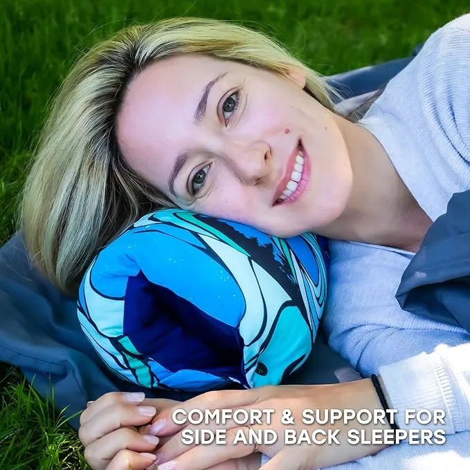 Travel & Camping Pillow Memory Foam | Camp Pillow w/Machine-Washable Cover | Travel Pillow w/Pouch   Strap | Hammock Pillow | Hiking Pillow | Backpacking Gear & Camping Accessories