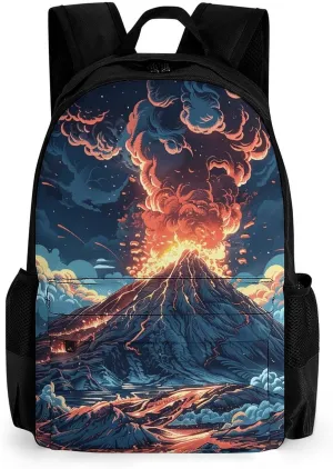 Travel Backpack for Men Women Depicts A Volcano Laptop Backpack for Work Office Travel Casual Daypack
