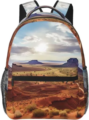 Travel Backpack for Women Men Landscape of Monument Valley Laptop Backpack Large College Bag Waterproof Casual Daypack