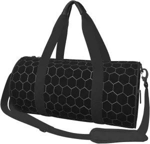 Travel Duffle Bag for Men Women, White Hexagonal Duffle Bags for Sport Gym Overnight Luggage