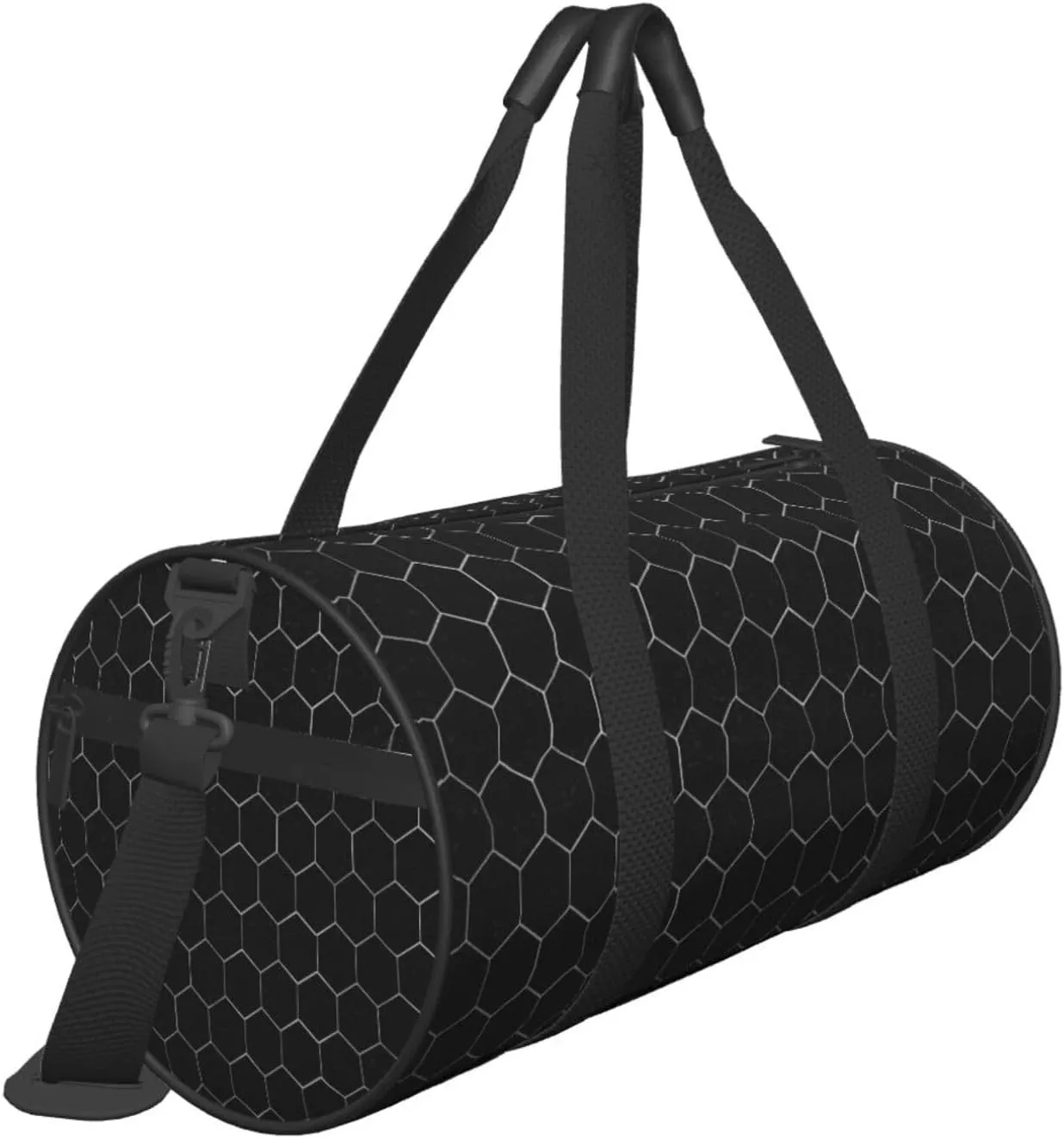 Travel Duffle Bag for Men Women, White Hexagonal Duffle Bags for Sport Gym Overnight Luggage