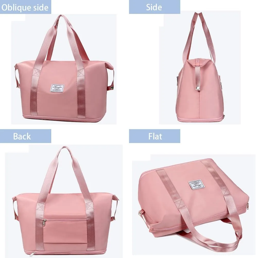 Travel Duffle Bag Waterproof Sports Gym Bag Large Tote Weekender Bags Shoulder Overnight Bags for Women