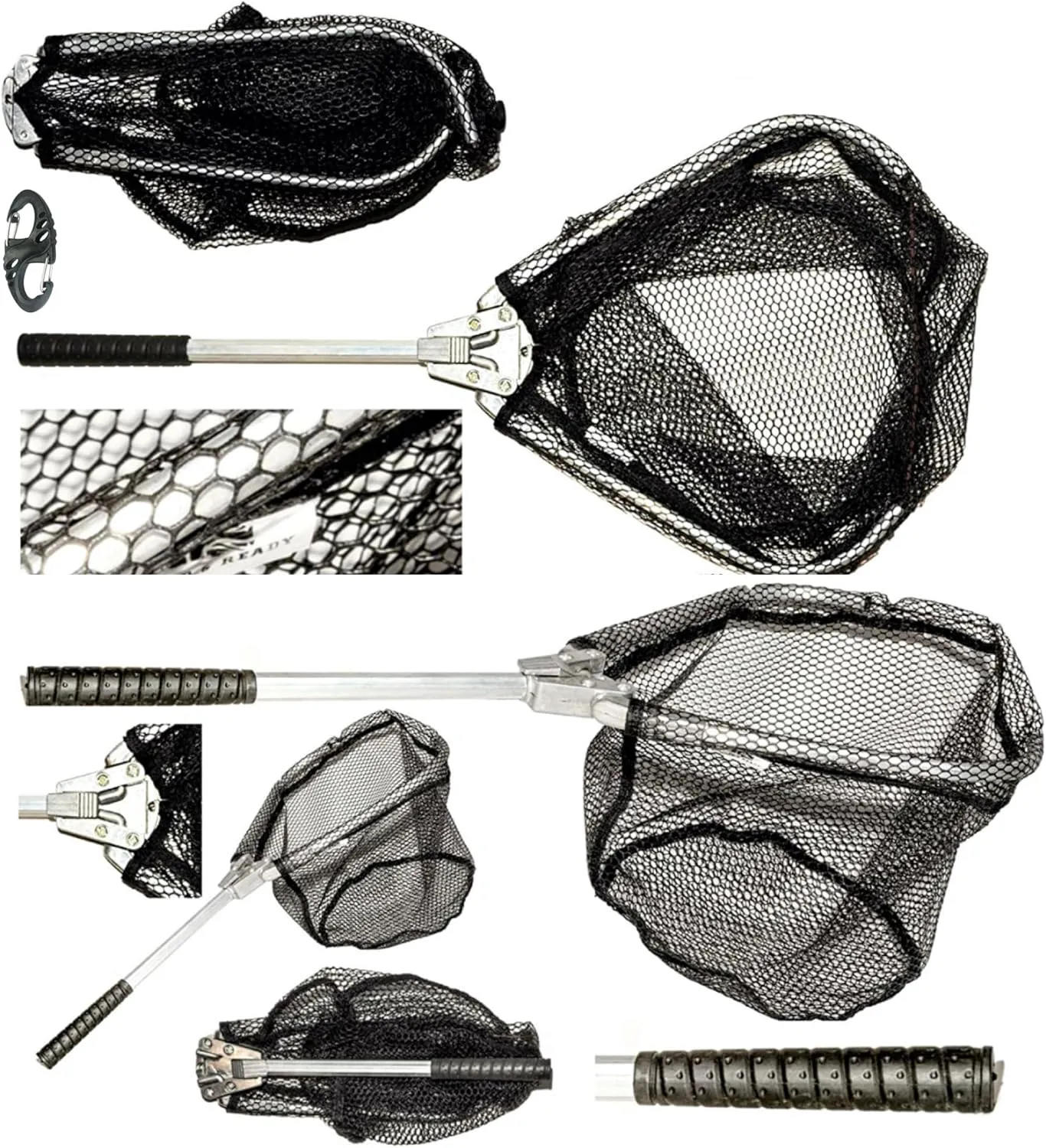 Travel Fishing Landing Net. Super Compact, Folding, Rugged Travel Fish Net. Fishing net
