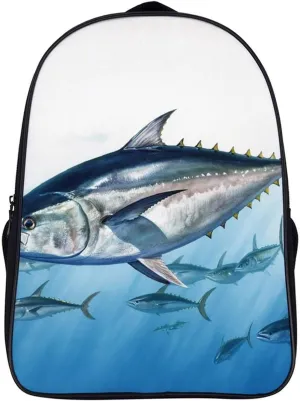 Travel Laptop Backpack Bluefin Tuna Thunnus Backpack for Men Women Casual Daypack Computer Bag for Hiking Business