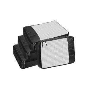 Travel Packing Cubes Polyester Organizer Bags (Pack of 4,Black)