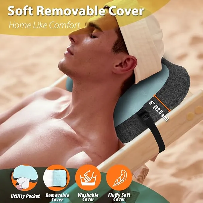 TREKOLOGY Inflatable Beach Pillow- Ultimate Comfort & Portability - Ergonomic Design - Compact Travel Pillow -ALUFT Mint SE