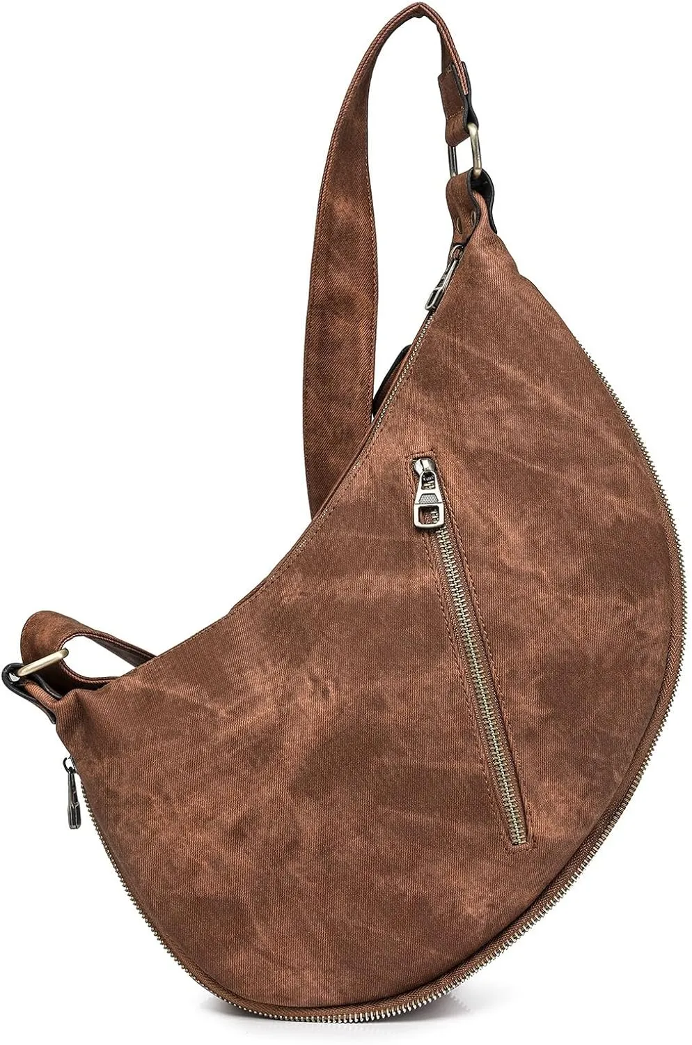 Trendy Crossbody Purse Chest Bag With Adjustable Guitar Strap For Handbags for Women Shoulder Bags (Brown, One Size)