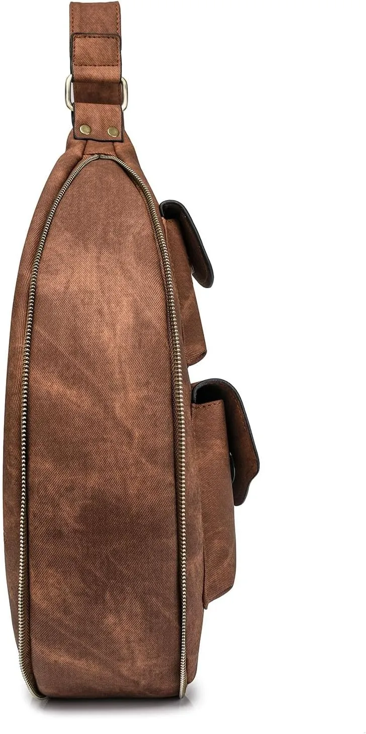 Trendy Crossbody Purse Chest Bag With Adjustable Guitar Strap For Handbags for Women Shoulder Bags (Brown, One Size)