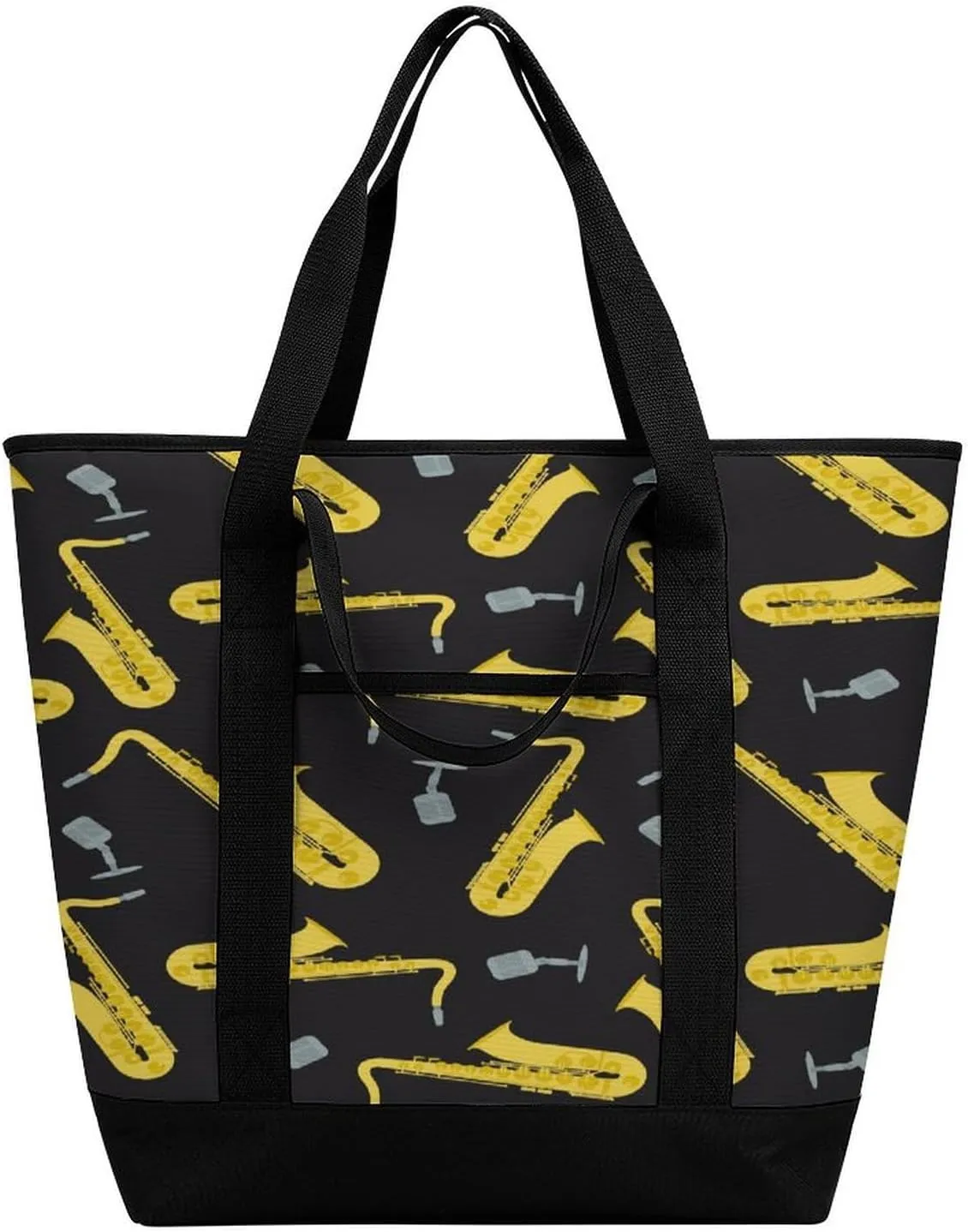 Trombone Music Instruments Portable Insulated Lunch Tote Bag Large Capacity Handbag for Office Work Picnic for Women Men