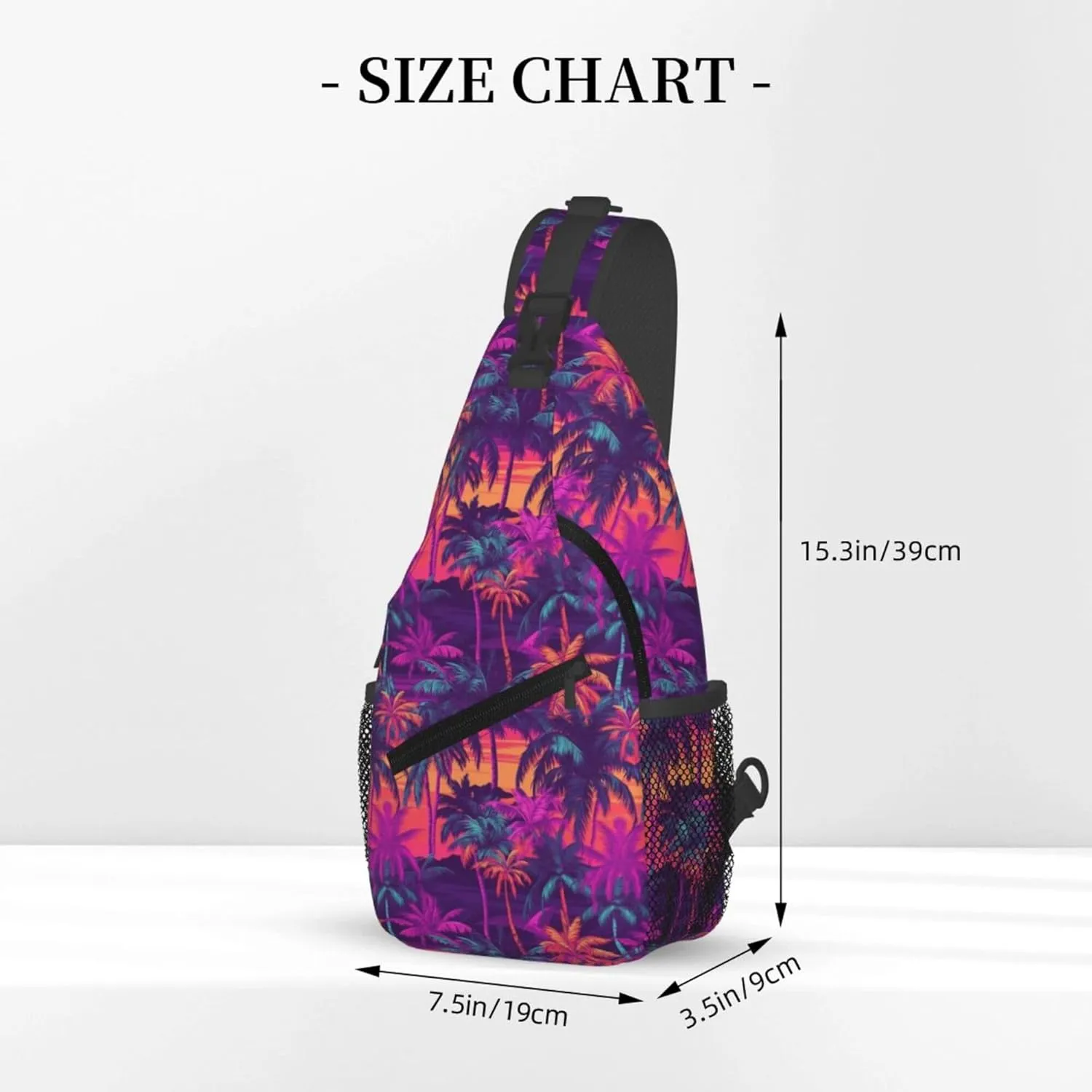 Tropical Hawaiian Neon Palm Leaves Crossbody bags for women Men Sling Bag Travel Chest Backpack Leisure Sports Outdoor Running Hiking
