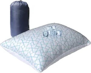 tuphen Shredded Memory Foam Travel Pillow - Cooling Compressible Camping Pillow for Sleeping Compact Supportive Pillow for Adults Kids Outdoor Backpacking Hiking with Storage Bag